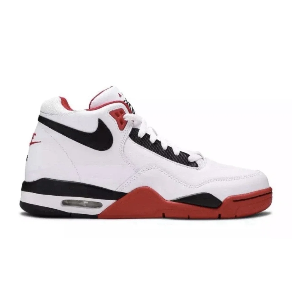 Nike Air Flight Legacy White Red Basketball Shoes BQ4212-100 Men's Sz 12